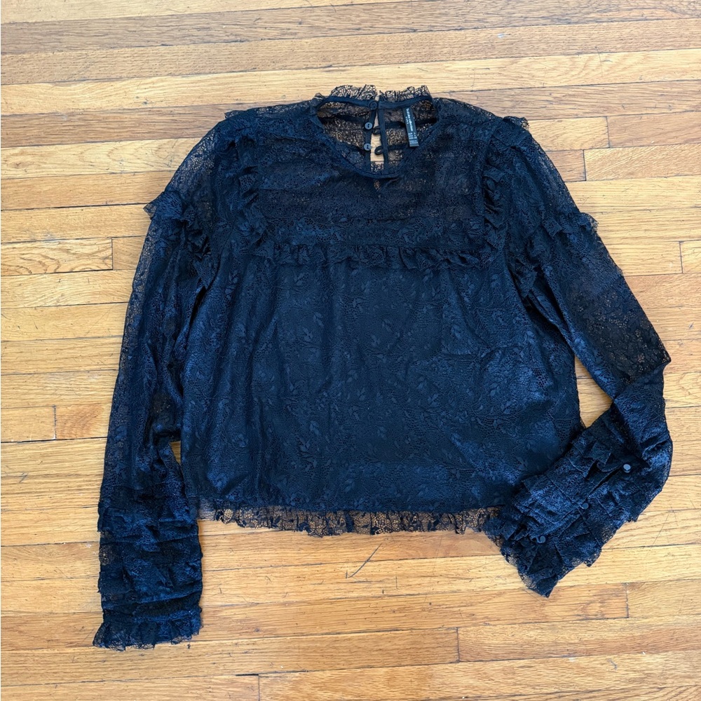 Zara Black Lace Blouse
